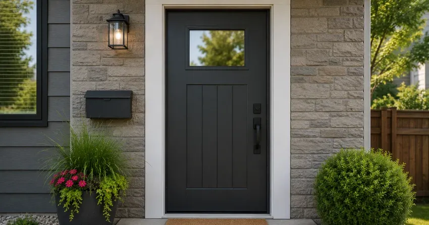 emergency door replacement North Pointe Estates, Stratford installation in progress