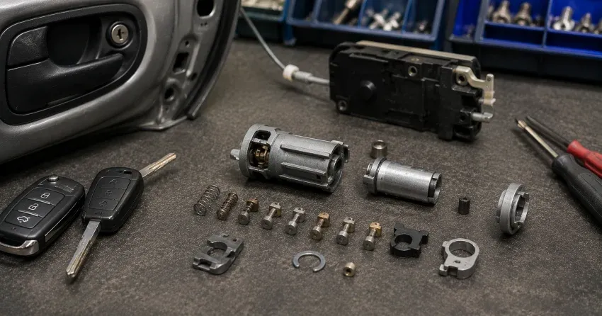 technician testing a car key fob during Car Lock Repair Stratford