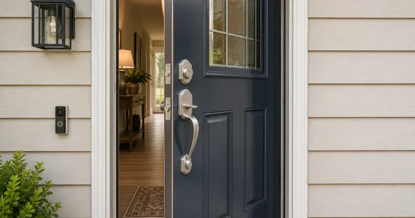 energy-efficient exterior door upgrade installation in Poet & Perth, Stratford