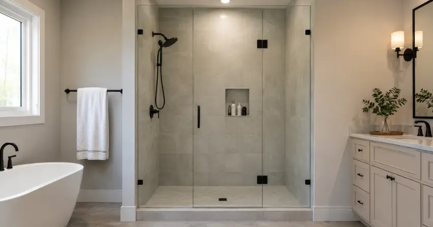 new frameless glass shower door installed in Forest Road, Stratford