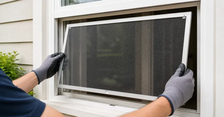 technician repairing a window sash and balance system in Poet & Perth, Stratford