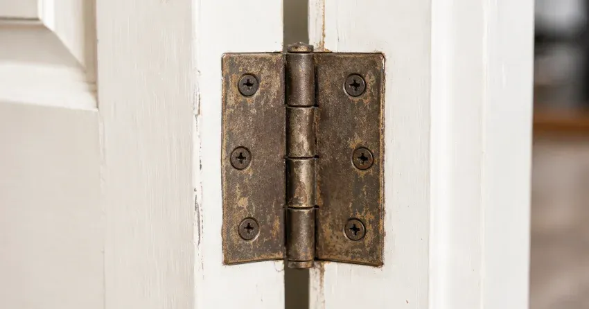 technician adjusting a sagging door hinge in Devon Street Area, Stratford